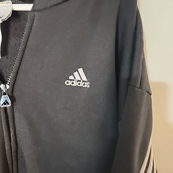 VTG 90's EUC Adidas Hoodie Mens Large Must‎ Have 3 Stripes Full Zip Sweatshirt - Picture 3 of 13